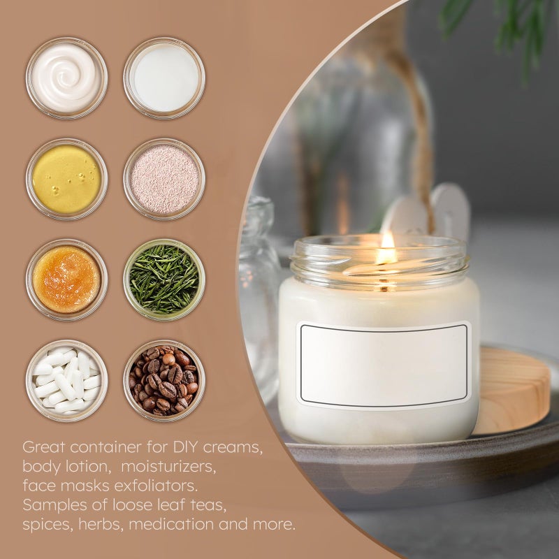 Tecohouse Small Glass Containers with Lids, 4 oz Glass Jars with Plastic Woodgrain Lids & Inner Liners, Reusable Travel Containers for Creams, Makeup, Lotion, Cosmetic - 16 pack - Image 5
